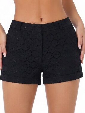 Umgee Blace Lace Cuff Hem Shorts